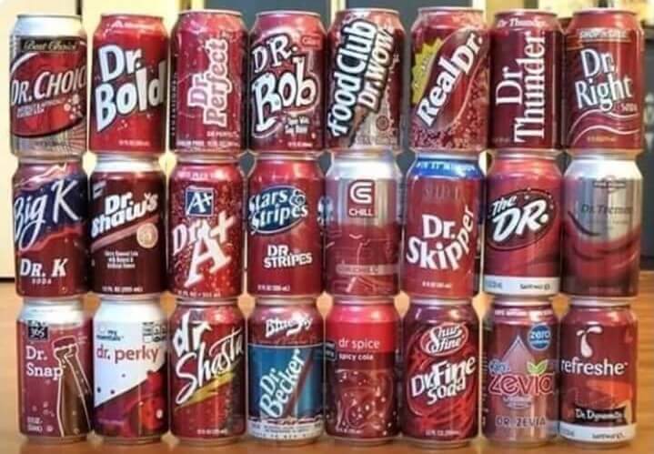 Lookalike versions of Dr Pepper