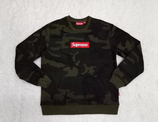 A counterfeit Supreme jumper