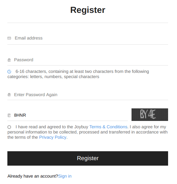 JD.com account register page